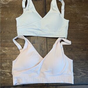 Set of 2 Kindred Bravely Nursing Ribbed Bralette Set - Cream and Pink NEVER WORN